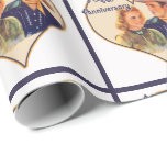 Den westerna Cowboycowgirlen kopplar ihop lycklig Presentpapper<br><div class="desc">Cowboyen och cowgirlen för vintage kopplar ihop den westerna i en hjärta formar. Texten läser lycklig årsdag. Detta kopplar ihop design är tillgängligt med annan bakgrunder och text för födelsedagar,  bröllop Etc.</div>