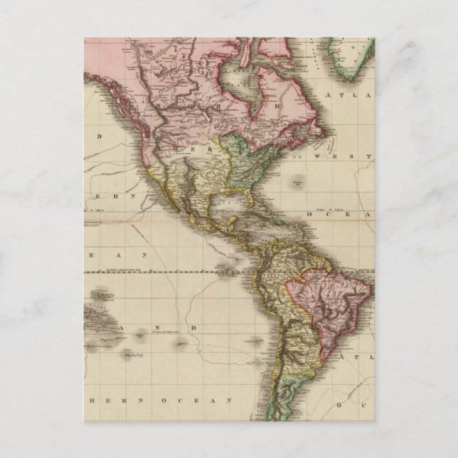 Den westerna delen av Mercators projektion Vykort (Framsida)