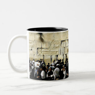 Den Westerna muren Jerusalems judiska kaffe Mugg