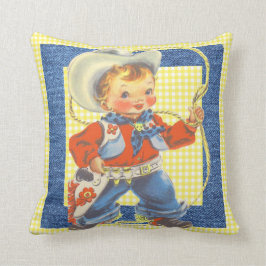 Den westerna Retro cowboyen med repet kudder lite Kudde