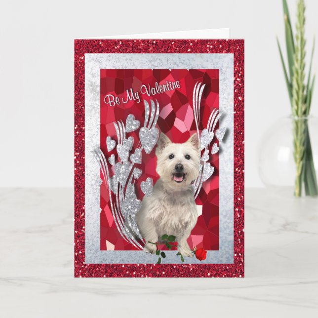 Den Westie valpen är min valentinGreetingThird Helgkort (Framsida)