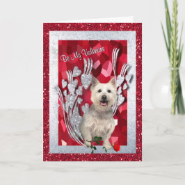 Den Westie valpen är min valentinGreetingThird Helgkort