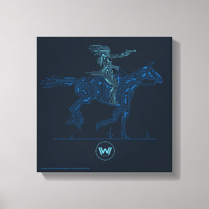 Den Westworld   Dolores ridninghästen går runt Canvastryck