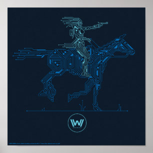 Den Westworld Dolores ridninghästen går runt Poster