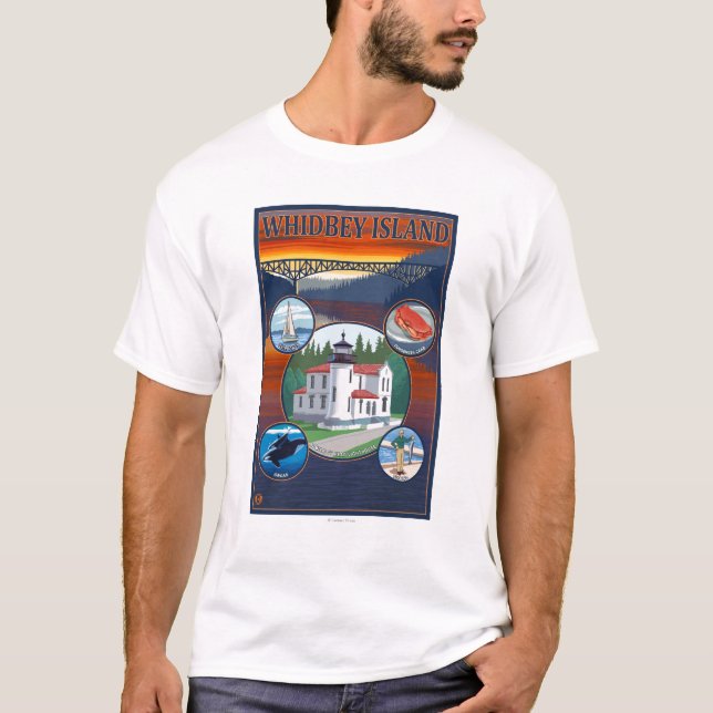 Den Whidbey ön, WashingtonScenic reser affischen T-shirt (Framsida)