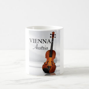Den Wien Österrike fiolen reser affischen Kaffemugg