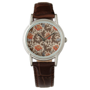 Den William Morris anemonen, beigen, brunt och Armbandsur