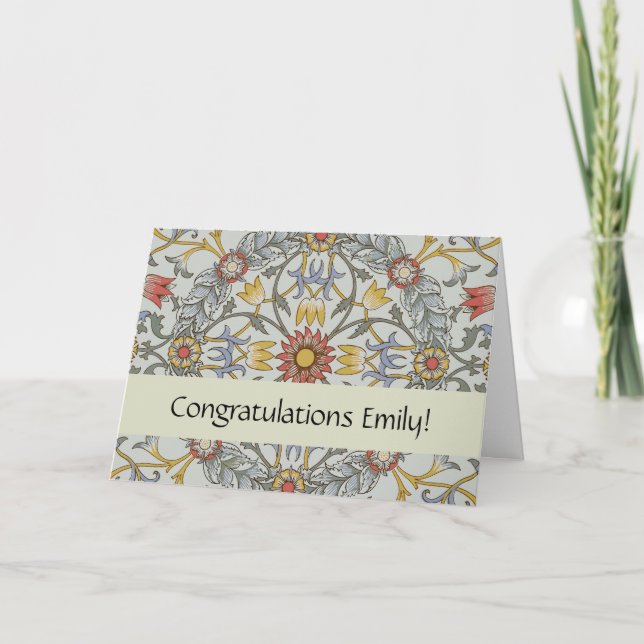 Den William Morris blommigten cirklar Kort (Framsida)