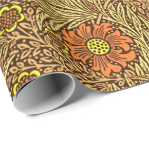 Den William Morris ringblomman, förkopprar brunt Presentpapper