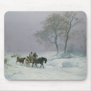 Den wintry vägen som ska marknadsföras musmatta