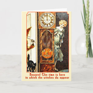 Den Witching timmevintageHalloween konsten Kort