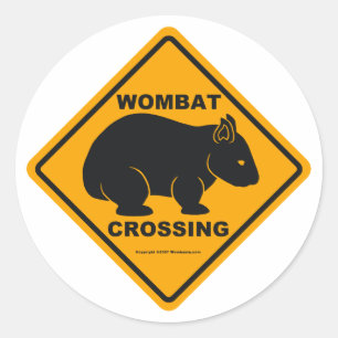 Den Wombat korsningen undertecknar Runt Klistermärke