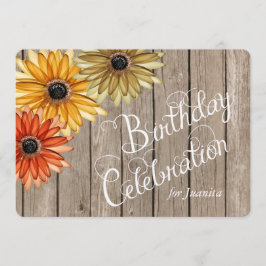 Den Wood plankahösten blommar beställnings- Inbjudningar