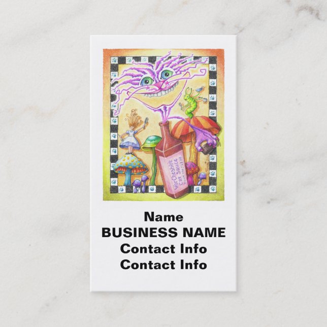 Den WorCHESHIRE KATTEN Visitkort (Framsida)