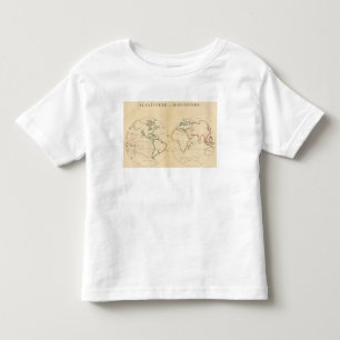 Den Worlp kartan med 5 zonplanerar Tee Shirt