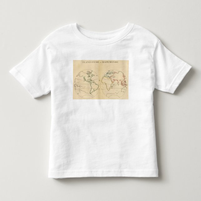 Den Worlp kartan med 5 zonplanerar Tee Shirt (Framsida)