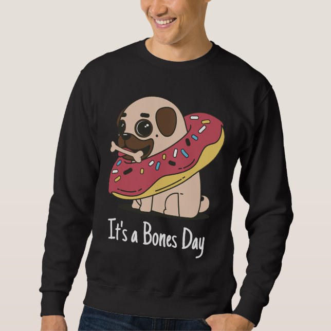 Den&x27;s a Bones Day Pug Classic T-Shirt 168 Lång Ärmad Tröja (Framsida)