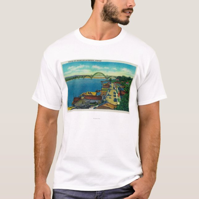 Den Yaquina fjärden överbryggar och strand T Shirt (Framsida)