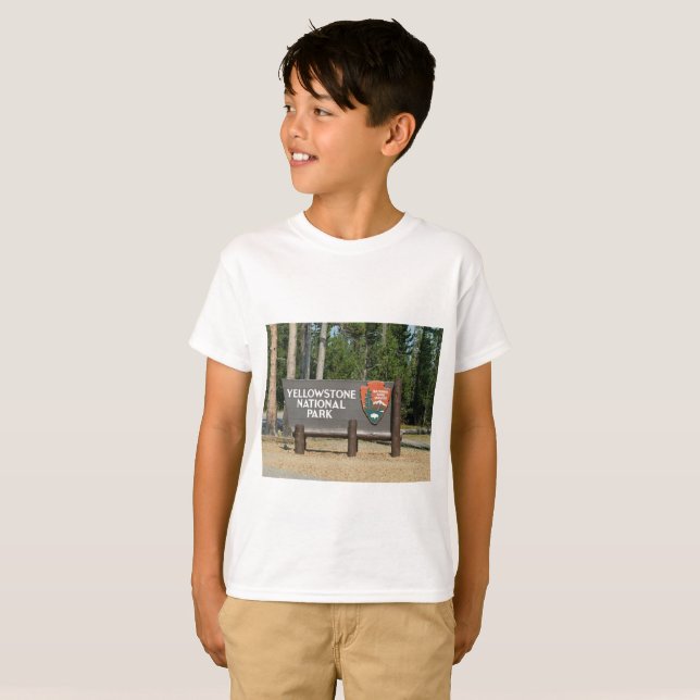 Den Yellowstone nationalparken, undertecknar, T-shirt (Hel framsida)
