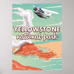 Den Yellowstone nationalparktecknaden reser Poster