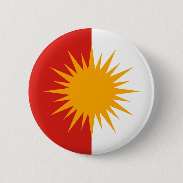 Den Yezidi flagga knäppas Knapp (Framsida)