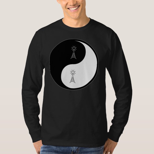 Den Yin Yang amatören radiosände T Shirt (Framsida)