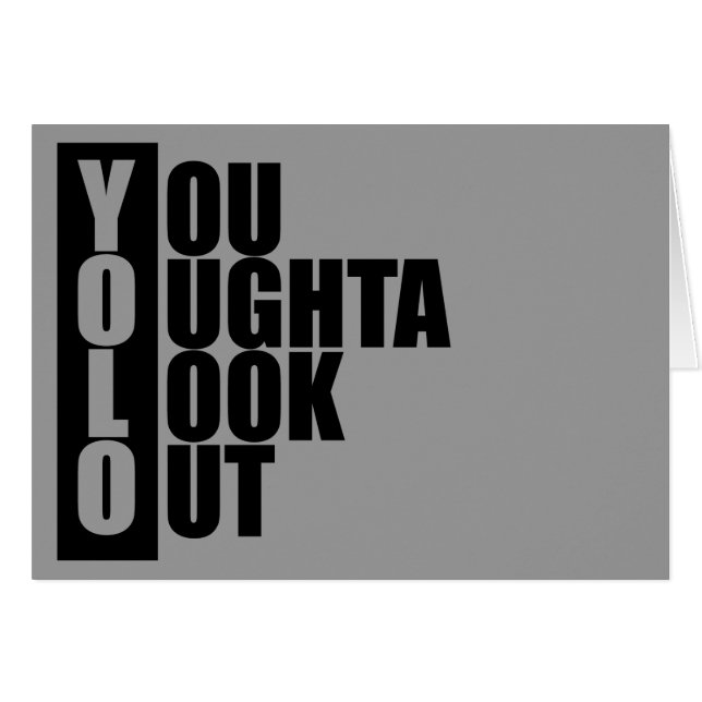 Den YOLO lodrät boxas Hälsningskort (Framsidan Horizontal)