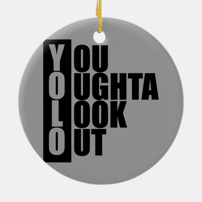 Den YOLO lodrät boxas Julgransprydnad Keramik (Baksidan)