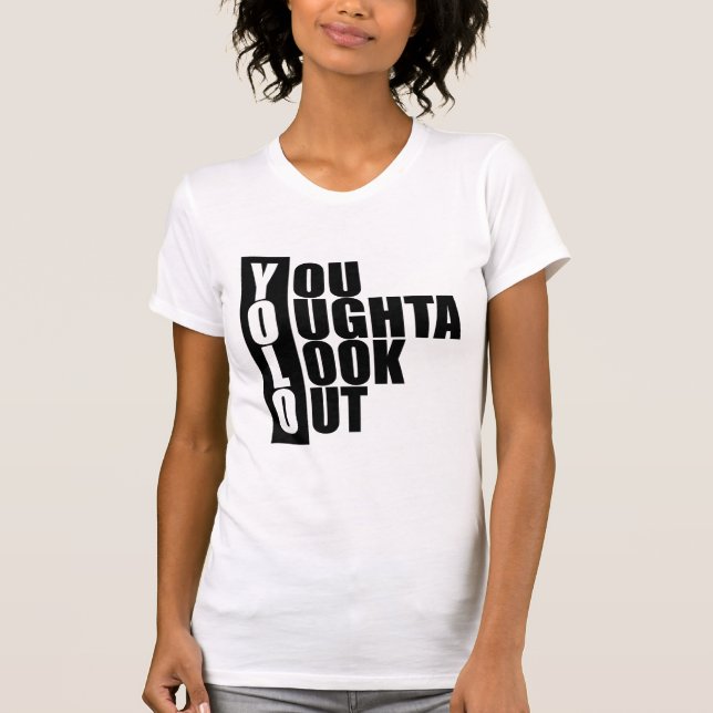 Den YOLO lodrät boxas Tee Shirt (Framsida)