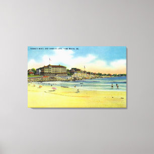 Den York stranden beskådar av det Young hotellet Canvastryck