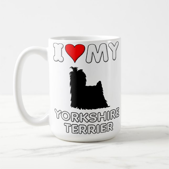 Den Yorkshire terrieren älskar jag hjärta min mugg (Vänster)