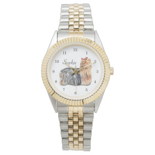 Den Yorkshire terrieren personifierar Armbandsur