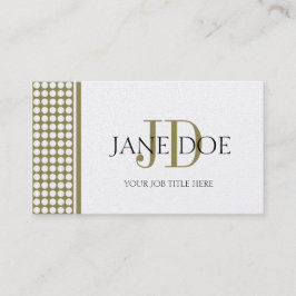 Den YourJobTitle monogramen pricker guldpapper Visitkort
