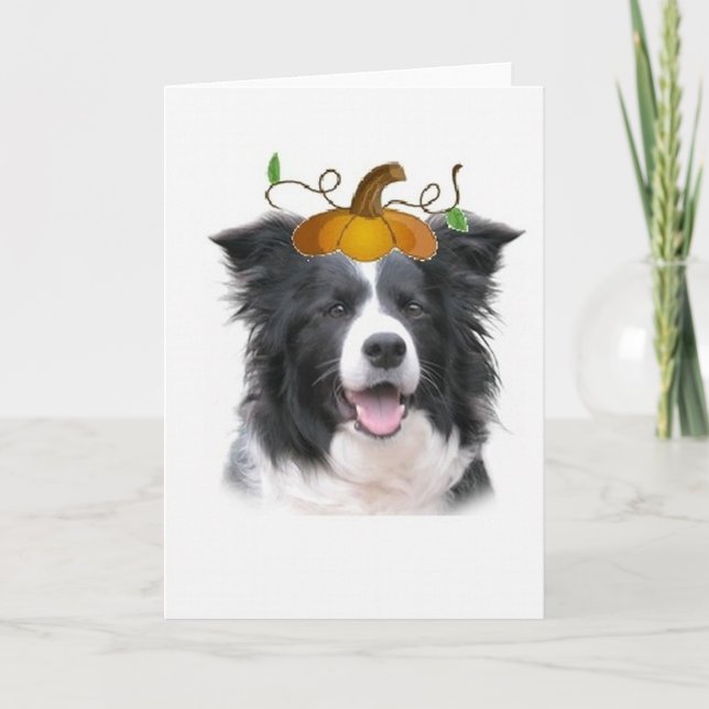 Den yr Dogz~Border collien noterar Card~Halloween Kort (Framsida)
