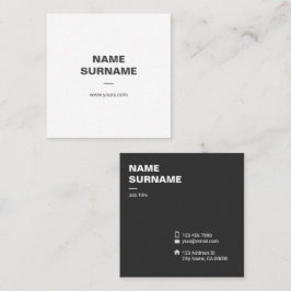 Den yrkesmässiga minsta typoen kvadrerar fyrkantigt visitkort