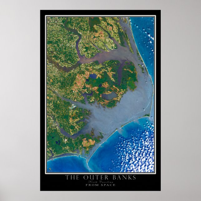 Den yttre Banker North Carolina Satellite Poster (Framsidan)