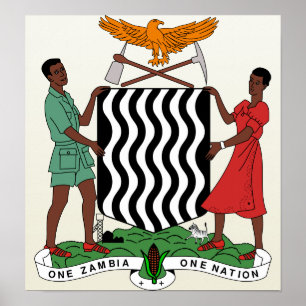 Den Zambia vapenskölden specificerar Poster