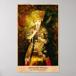 Den Zhangbo Hmong kulturflickan leda i rör den Poster