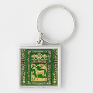 Den zigenska dörren specificerar fyrkantig silverfärgad nyckelring