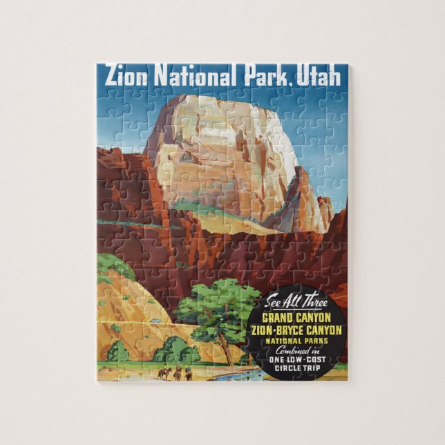 Den Zion nationalparken, Utah Amerika reser Pussel (Vertikal)