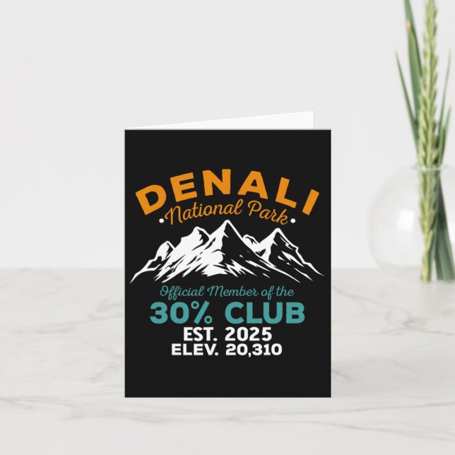 Denali 30 % Klubb Est 2025 Hiking Äventyr Kort (Framsida)