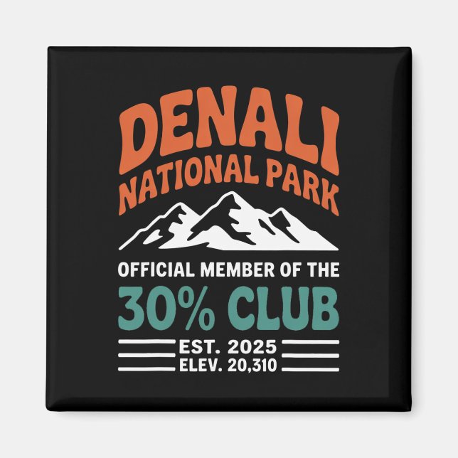 Denali 30 procent klubb Est 2025 vandringsäventyr  Magnet (Framsidan)
