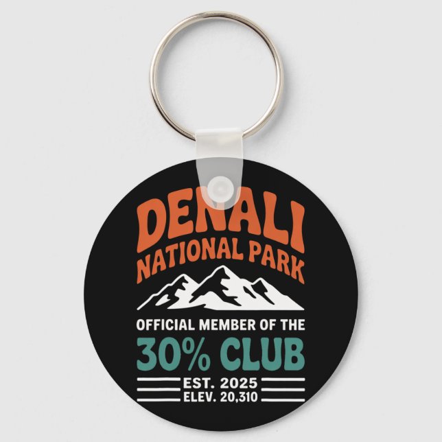 Denali 30 procent klubb Est 2025 vandringsäventyr  Nyckelring (Framsida)