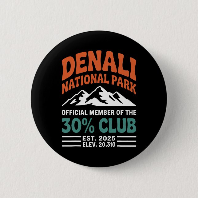 Denali 30 procents klubb Est 2025 vandringsäventyr Knapp (Framsida)