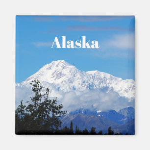 Denali Alaska Mountain Snö Photo Magnet