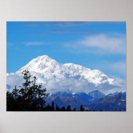 Denali Alaska Mountain Snö Photo Poster