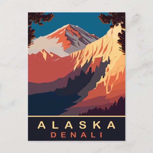 Denali, Alaska, Resa Vykort (Framsida)