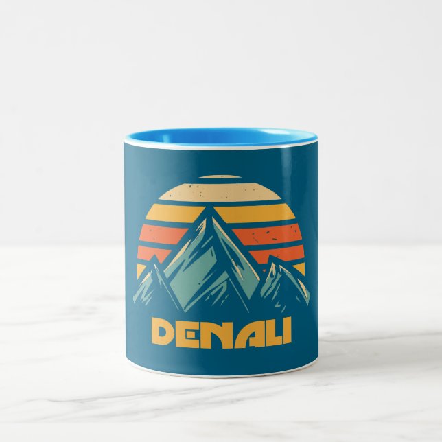 Denali Alaska Retro Turquoise Två-Tonad Mugg (Center)