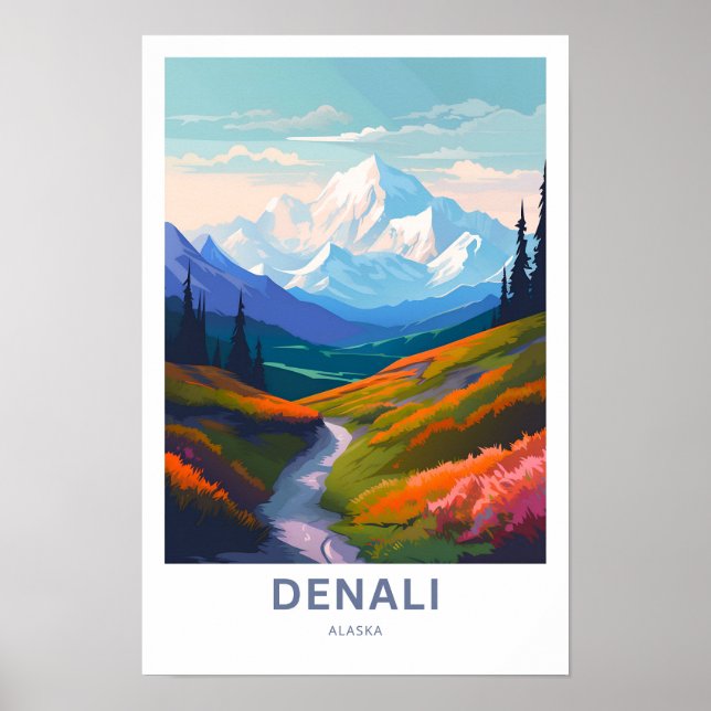 Denali Alaska Travel Print Poster (Framsidan)