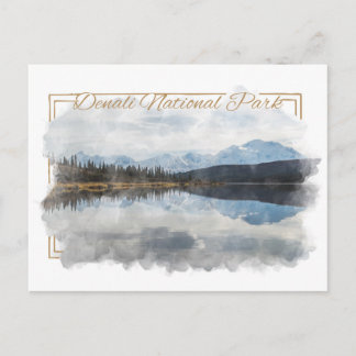 Denali Alaska Watercolor Postcard Vykort